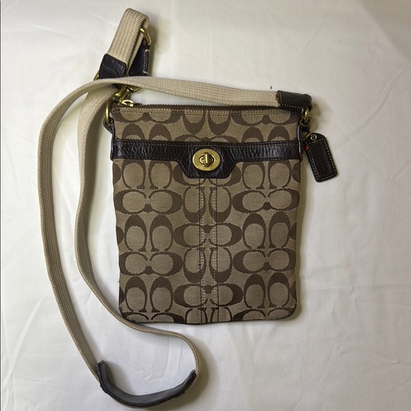 Coach Signature Turnlock Swingpack‎ Crossbody | Canvas & Leather Trim - Picture 2 of 14
